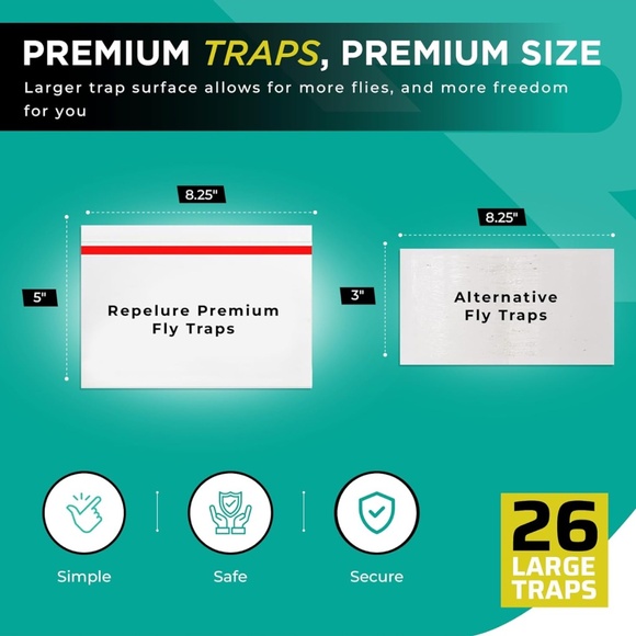 Premium Window Fly Traps – 26 Sheets Insect Catchers for Flies Moths Flying Bugs - Picture 3 of 6